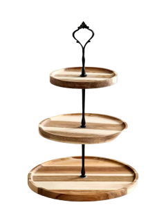 Acacia Wood 3 Layers Cupcake Stand - Elegant Display Rack for Desserts