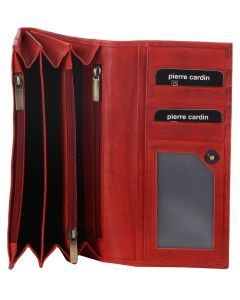 Pierre Cardin Womens Soft Italian Leather RFID Purse Wallet - Red