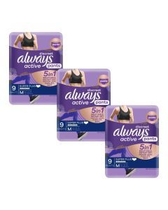 Always Discreet 5 in 1 Pants Medium 10-16 70-100cm 9 Pack x3