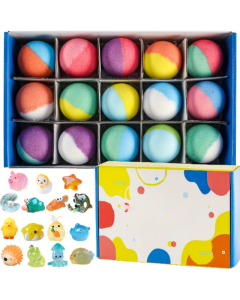 Surprise Toy Bath Bombs for Kids (15-Pack)
