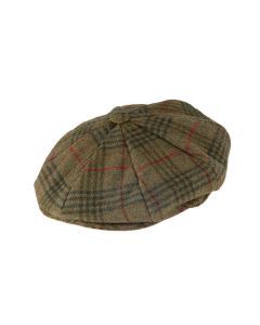 Dents Mens Abraham Moon Check Tweed Newsboy Cap Hat - Sage