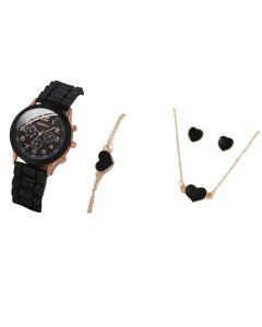 Womens Watch Jewelry Bracelet Ring Set (BK-AX)