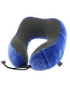 Milleni Memory Foam Ergonomic Travel Neck Pillow - Blue (Comfort Flight/Neck Support)