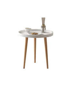 Embrace Elegance with the Round Coffee Table Boasting Three Harmonious Legs