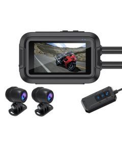 Dual 1080P Motorcycle Cam WiFi + GPS 64 GB Black