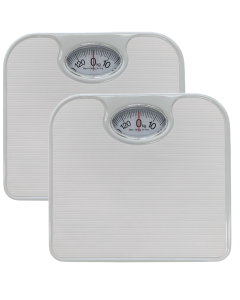 2x 130kg Mechanical Bathroom Scale - White (Body Weight Checker)
