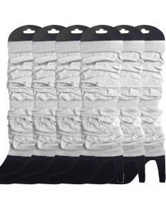 6x White Leg Warmers Bulk Pack - Womens Dance Costume/80s Party