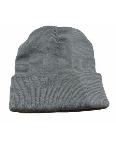 Grey Plain Beanie - Unisex Warm Winter Knit Hat (One Size)