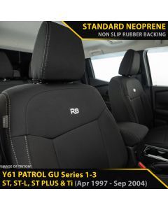 Nissan Patrol GU Wagon Series 1-3 ST, ST-L, ST Plus & Ti GP4 Neoprene 2x Front Seat Covers