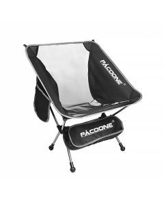 Folding Aluminum Camping Chair Portable High-Load Outdoor Seat Black