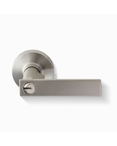 Delf Porto Entrance Round Lever Lock Set - Satin Chrome