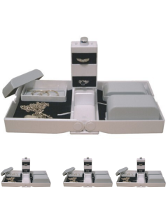 4x Jewellery Case Organiser Bulk Pack - Earring & Necklace Display Holder Storage Rack