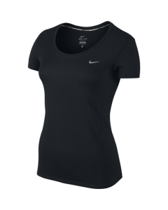 Nike Womens Dri-Fit Running Short Sleeve Gym T-Shirt - Black