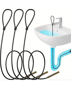Set of 3 Hair Cleaner Flexible Wire Sink Drain Cleaning Brush Unblocker Cleaner