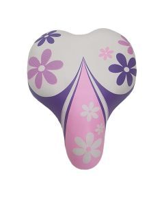 DDK Junior Girls Sculpted Padded Bike Seat with Clamp Pink Purple
