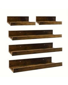 Wooden Floating Wall Shelf Set (5pcs)