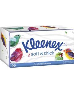 Kleenex Soft & Thick 3 Ply Facial Tissues 1 Pack of 95