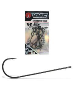 7 Pack of Size 2/0 VMC 7244 Surfcasting Worm Hooks-Black Nickel Long Shank Hooks