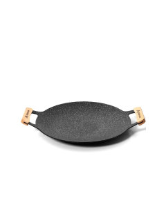 34CM Non-Stick Outdoor BBQ Grill Pan Roasting Plate Black