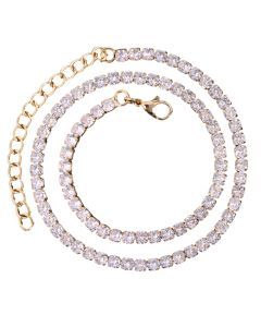 Prong Cuban Link Chain Necklace Rhinestone (A0924GD)