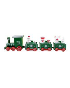 Whimsical Green Plastic Christmas Train Decoration for Children