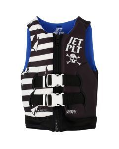 Jetpilot Cause Boys Black Pirate Neoprene L50s PFD Life Jacket Vest Sizes 3-14