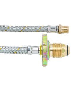 6mm SS Pigtail 1/4 Inverted Flare x POL H/Wheel - 450mm