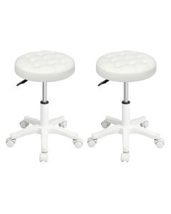 Levede 2xBar Stools Rolling Salon Chairs Swivel Stool Adjustable Height Work SPA