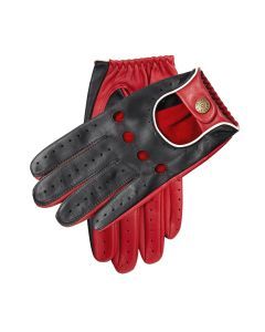 Dents Men’s Touchscreen Three Colour Leather Driving Gloves - Black/Berry/White