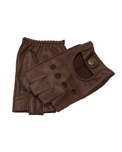Dents Snetterton Mens Fingerless Leather Driving Gloves - English Tan