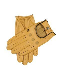 DENTS Mens Delta Classic Leather Driving Gloves - Cork/Black