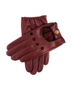 Dents Delta Mens Classic Leather Driving Gloves - Wine/Black