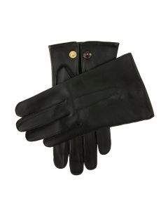 Dents Mens Sandhurst Three-Point Leather Unlined Officers Gloves in Black