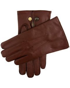 Dents Officers Mens Classic Leather Gloves w 100% Wool Lining Winter Warm - English Tan