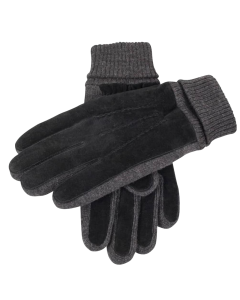 Dents Mens Pigsuede Gloves With Acrylic Knit Cuff 3 And Fleece Lining Winter