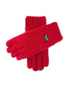 Dents Mens 100% Wool Knit Gloves with 3M Thinsulate Lining - Berry