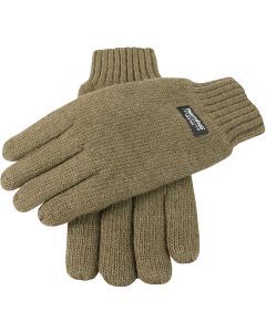 Dents Mens 100% Wool Knit Gloves with 3M Thinsulate Lining - Olive