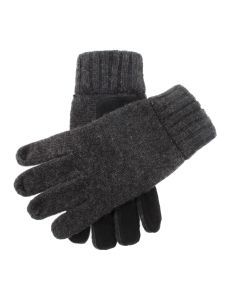 DENTS Mens Stirling Lambswool Blend Knit Gloves With Suede Leather Palm Patch