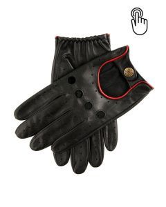 Dents Mens Silverstone Touchscreen Driving Gloves - Black Berry