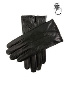 DENTS Aviemore Mens Touchscreen Leather Gloves Warm Winter - Black