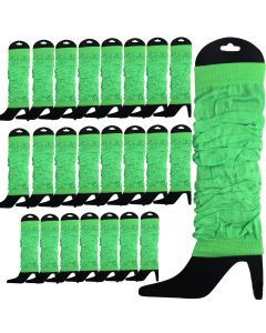 24x Fluro Green Leg Warmers Bulk Pack - Womens Dance Costume/80s Party