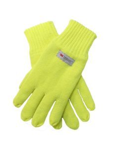 Dents 3M Thinsulate Fluro Yellow Gloves - Hi Vis Knitted Winter Snow/Ski Fleece Gloves