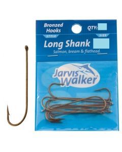 Size 12 Jarvis Walker Bronze Long Shank Fishing Hooks - Qty: 20