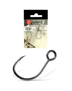 7 Pack of Size 1 VMC 7237CB Super Light Inline Fishing Hooks - Coastal Black