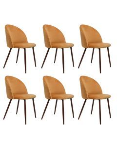 Levede 6x Dining Chairs Seat French Provincial Kitchen Lounge Chair Mustard
