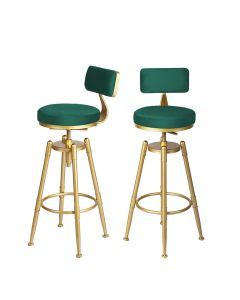 Levede 1x Bar Stools Velvet Kitchen Stool Chair Swivel Barstools Padded Seat