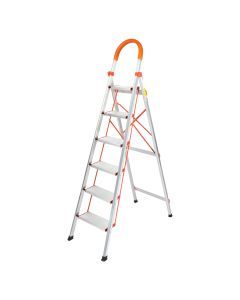 Traderight 6 Step Ladder Folding Aluminium Portable Multi Purpose Household Tool