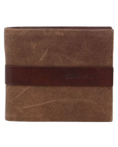 Pierre Cardin Mens Rustic Leather Bi-Fold Business Card Wallet - Brown