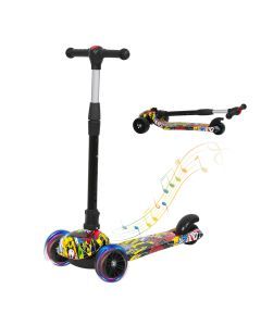 Bopeep Foldable Kids Scooter Adjustable Height Flashing LED Music Multi-colour