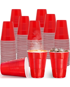 384x 16oz/480ml Premium Red Plastic Cups - Beer Pong Cups (Bulk Pack)
